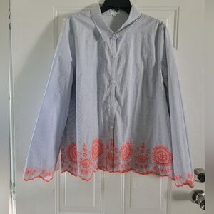 Crown & Ivy Blue Striped Shirt